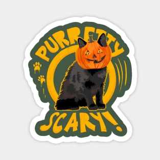 Purretty scary! Pumpkin head cat Magnet