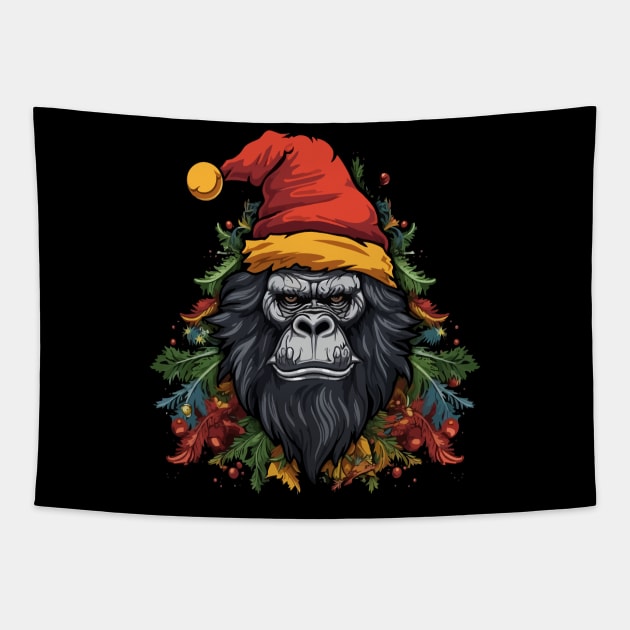 Gorilla Christmas Tapestry by JH Mart