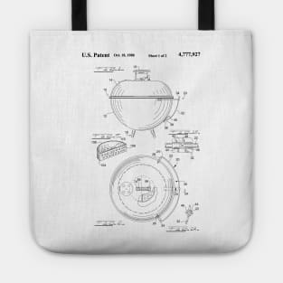 Weber Kettle Grill Patent Drawing Poster Tote