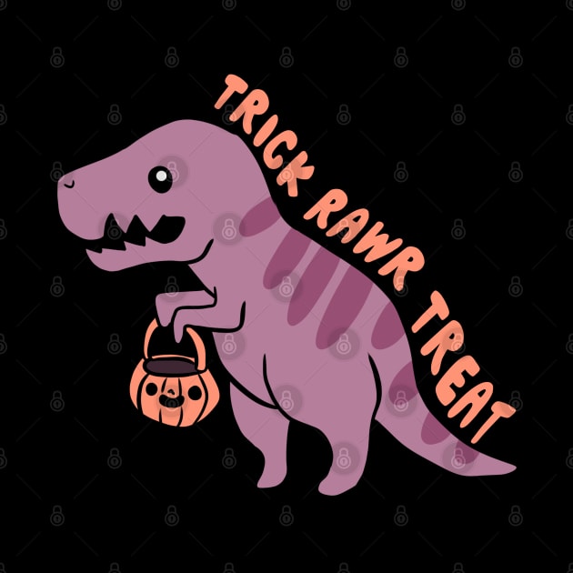 Trick rawr treat a funny T rex ready for halloween by Yarafantasyart