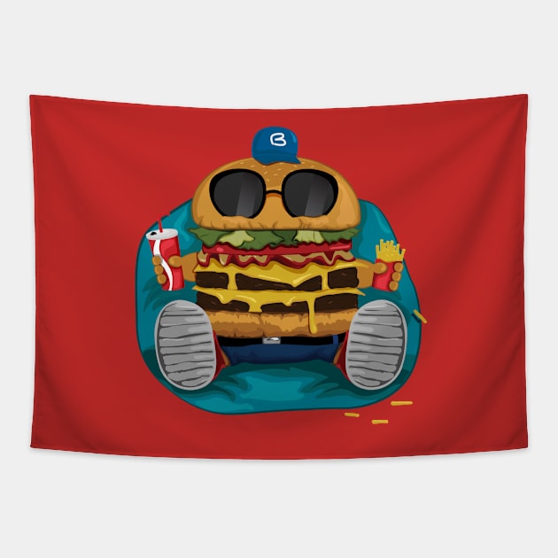 Burger guy Tapestry by karylnerona