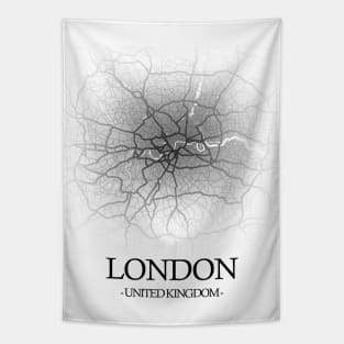 London City Map Black - UK Cartography Tapestry