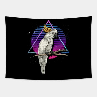 Tropical Animal Parrot Lover Pet Vaporwave Cockatoo Tapestry