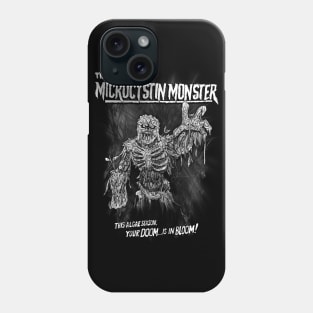 The Lake Erie Microcystin Monster  (Black and White) Phone Case