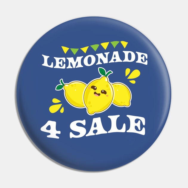 Lemonade For Sale - Cute Lemonade Stand Lemon Summer Pin by OrangeMonkeyArt