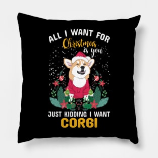 Corgi Christmas Pillow