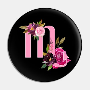 Scorpio Horoscope Zodiac Pink Flower Design Pin