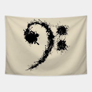 Bass Clef Black - Cool Funny Music Lovers Gift Tapestry