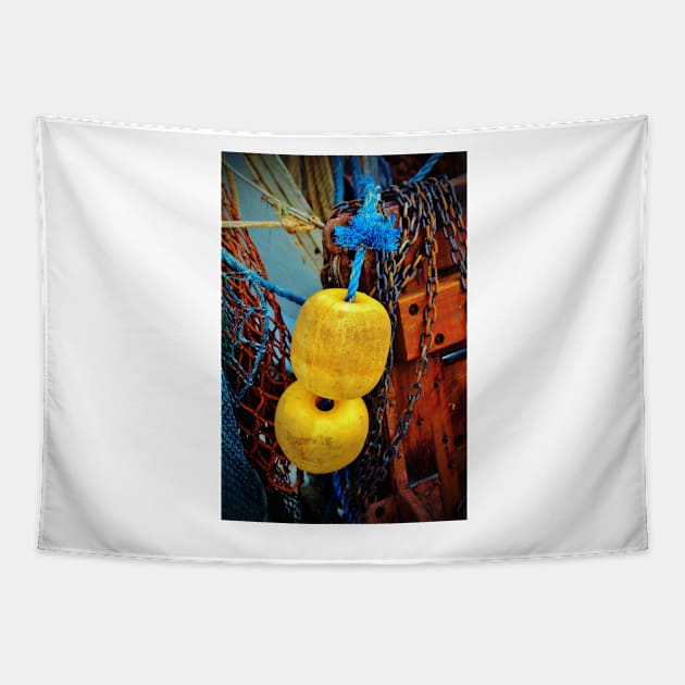 Yellow Buoys Tapestry by Cynthia48