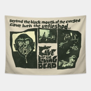 Cave of the Living Dead Vintage 60s Cult Horror Tapestry