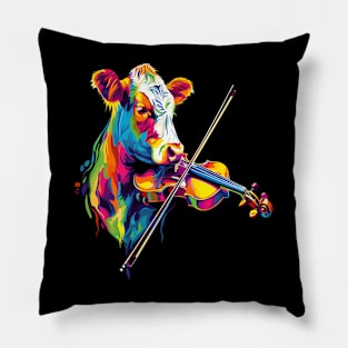 Cow Playing Violin Pillow