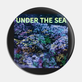 under the sea,blue sea,sea creatures,Turtle, puffer fish, starfish, shrimp, shark, tropical fish, sea horse, seaweed, sardines, squid, crabs, clams Pin