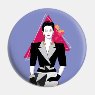 Office Lady 80s Patrick Nagel Pin