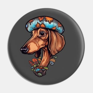 Psilocybin Dachshund Pin