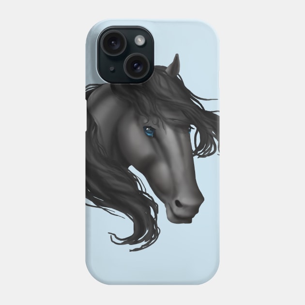 Horse Head - Gray Blue Eyes Phone Case by FalconArt