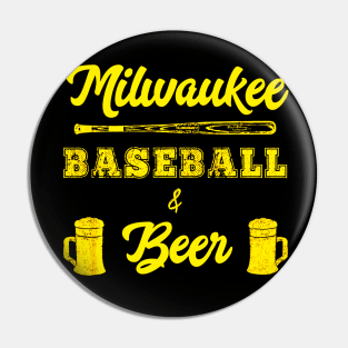 Classic Milwaukee Baseball & Beer Fan Pin