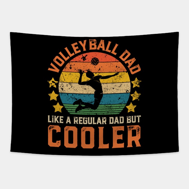 Volleyball Dad Funny Vintage Volleyball Player Father's Day Gift Tapestry by Damsin