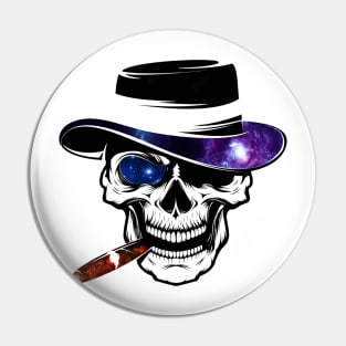 Cowboy Space Skull Pin