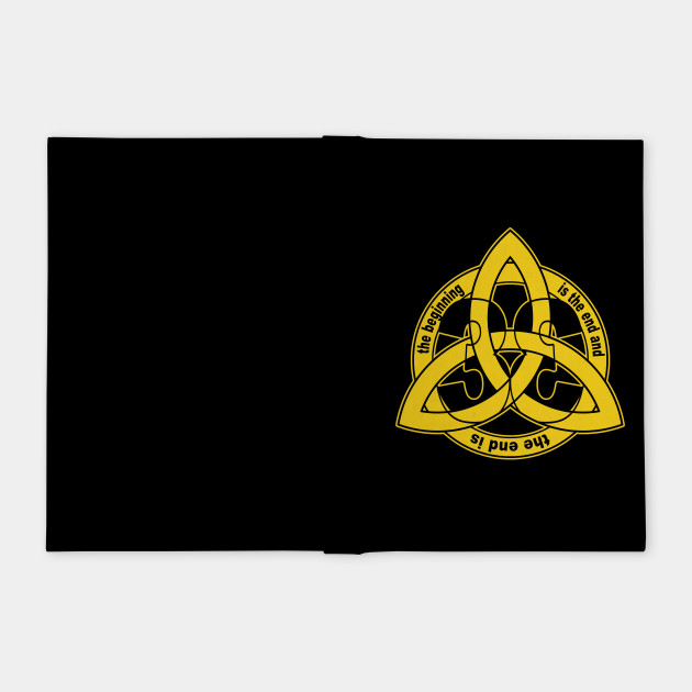 Triquetra Trinity Knot Dark Time Travel Symbol Dark Notebook Teepublic The triquetra notebook is a leather bound notebook with records related to the time traveling events of winden. triquetra trinity knot dark time travel symbol
