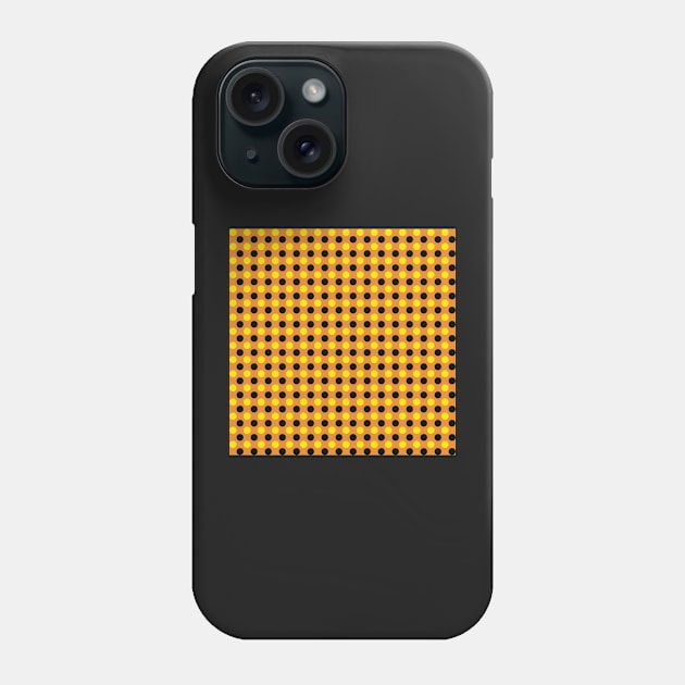 yellow black orange polka dot pattern Phone Case by pauloneill-art