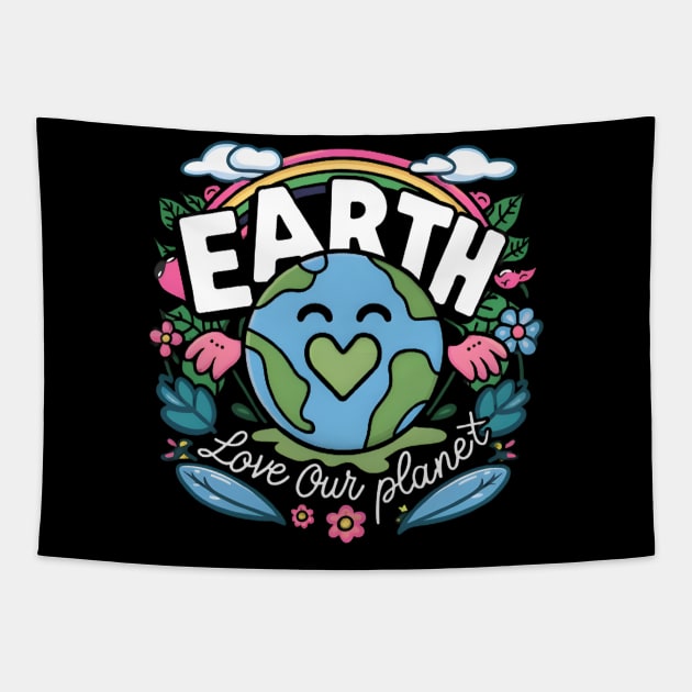 "Embrace Our World: Earth's Loving Care" Tapestry by WEARWORLD
