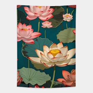 Lotus Flower Pattern Design Tapestry