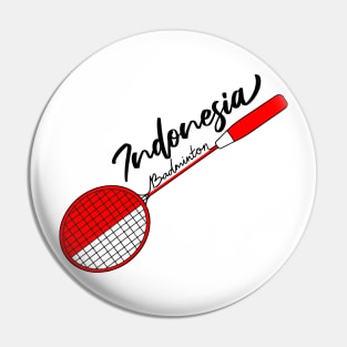 Indonesia Flag of Badminton Racquet Support (Indonesian) Badminton Pride Flag Pin