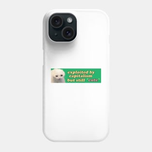 Exploited by Capitalism but Still Cute Bumper Sticker OR Magnet | Gen Z Sticker | Cute Cat Sticker | Sad Crying Cat Sticker | Phone Case