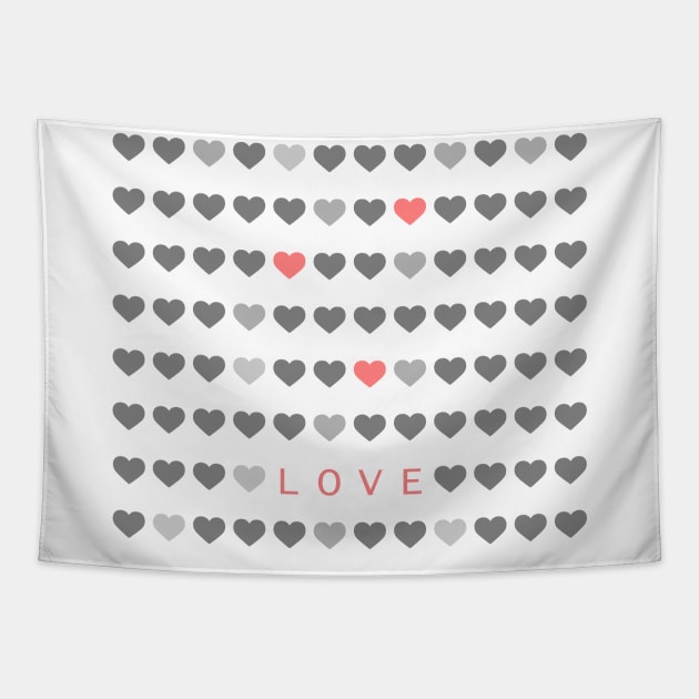 Love and Hearts Tapestry by tramasdesign