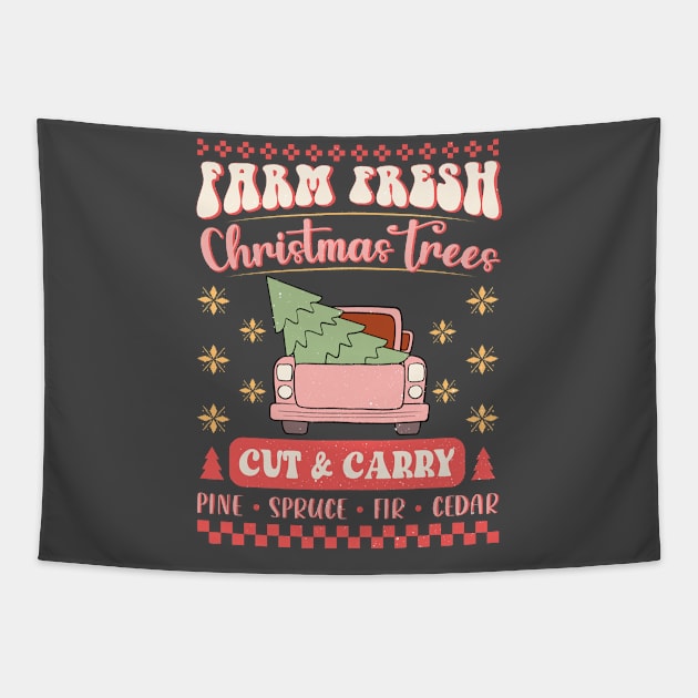 Farm Fresh Christmas Trees Tapestry by Nova Studio Designs