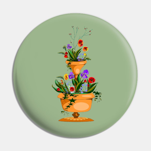 Planter with Wildflowers Pin by YudyisJudy