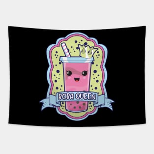 Cute Boba Queen Kawaii Bubble Tea Boba Anime Tapestry