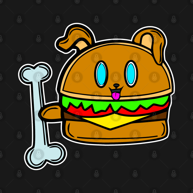 Kawaii Puppy Dog Cheeseburger by MaystarUniverse