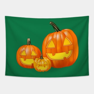 Jack-O-Lantern Trio (Bright Green) Tapestry