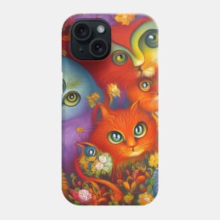 Colorful Crazy Kitty Cat Kitten Collage Phone Case