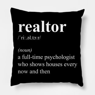 Realtor Real Estate Agent Funny Job Definition Pillow