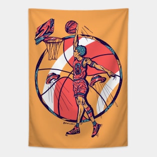 Retro Triad Legendary Baller Number 8 Tapestry