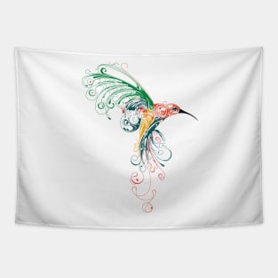 Abstract, Colorful Hummingbird Tapestry
