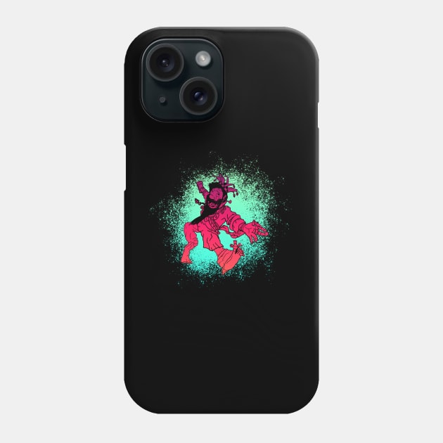 The Deranged King (Crimson on Turquoise ) : A Fantasy Character Phone Case by McNerdic