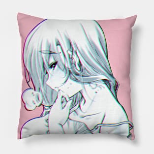 Be gentle please aesthetic shy anime waifu Pillow