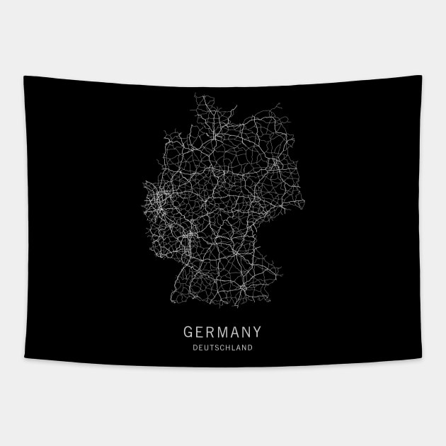 Germany Road Map Tapestry by ClarkStreetPress