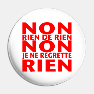 Non Je ne Regrette Rien - 1956 Edith Piaf song lyrics - red text Pin