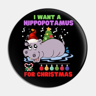 I Want A Hippopotamus For Christmas, Happy Holiday, Christmas Gift Idea, Family Christmas, Santa Gift Idea, Xmas Gift For Her, Christmas Outfit, Gift For Christmas Pin