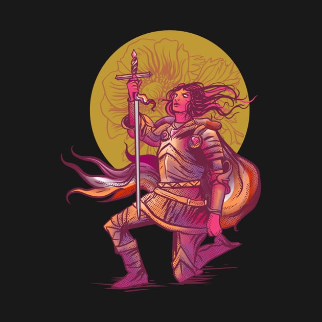 Women With Swords - Lesbian Knight by Manfish Inc.