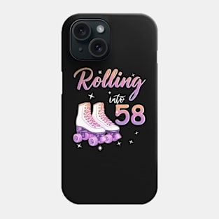 58 Years Old Birthday Girls Rolling Into  58th Birthday Phone Case