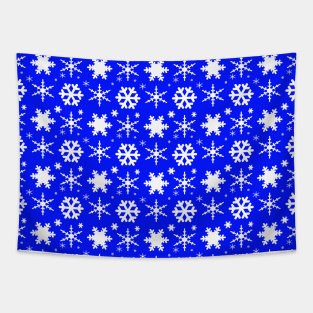 Snowflakes Dark Blue Tapestry