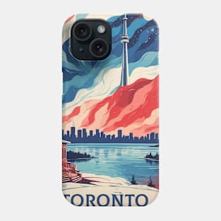 Toronto Ontario Canada Starry Night Aurora Boreal Vintage Poster Tourism Phone Case