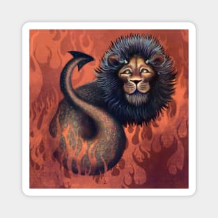 Fire Lion - Original Art Magnet