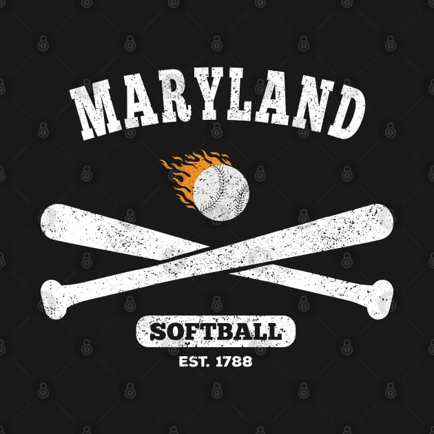 Maryland Softball Classic Retro Style for Men Women by plainlyfashion