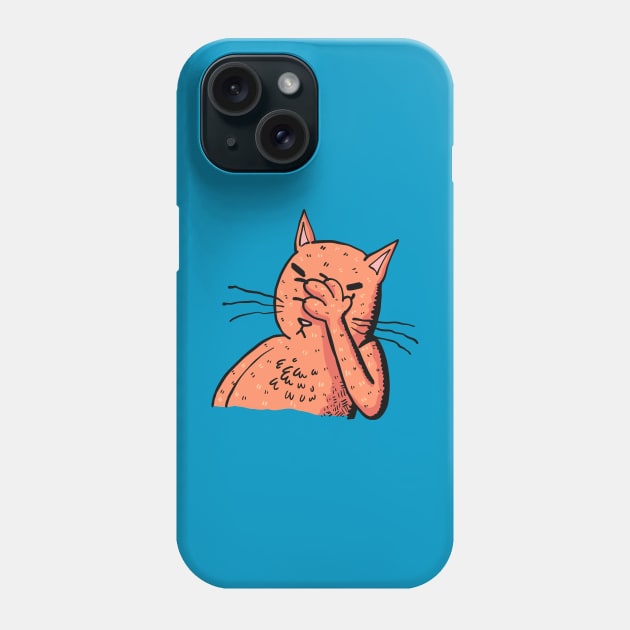 Facepalm Cat Phone Case by neilkohney